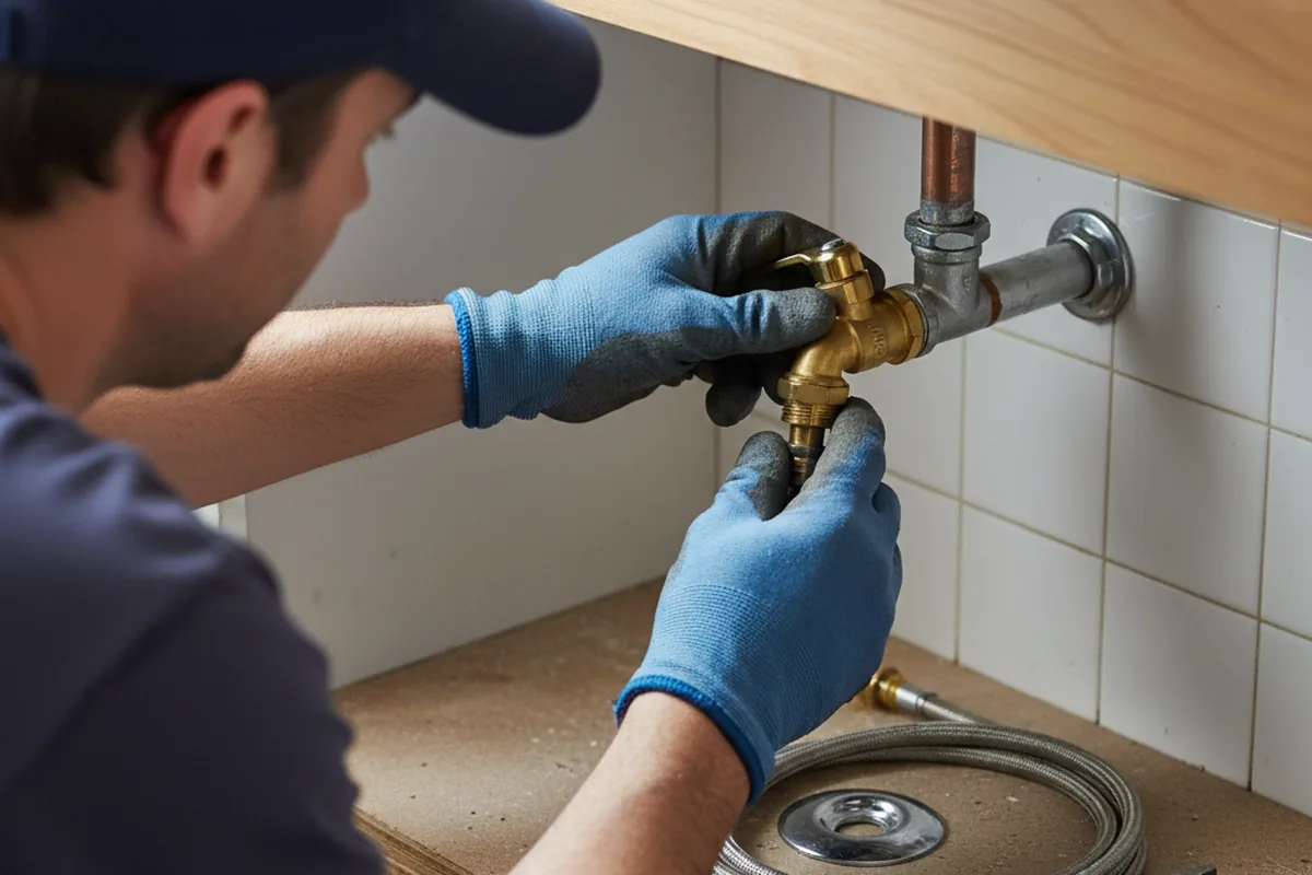 Shutoff valve and fitting work during Burst Pipe Repair in Rock Hill